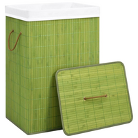 vidaXL Bamboo Laundry Basket Green - Stylish and Functional