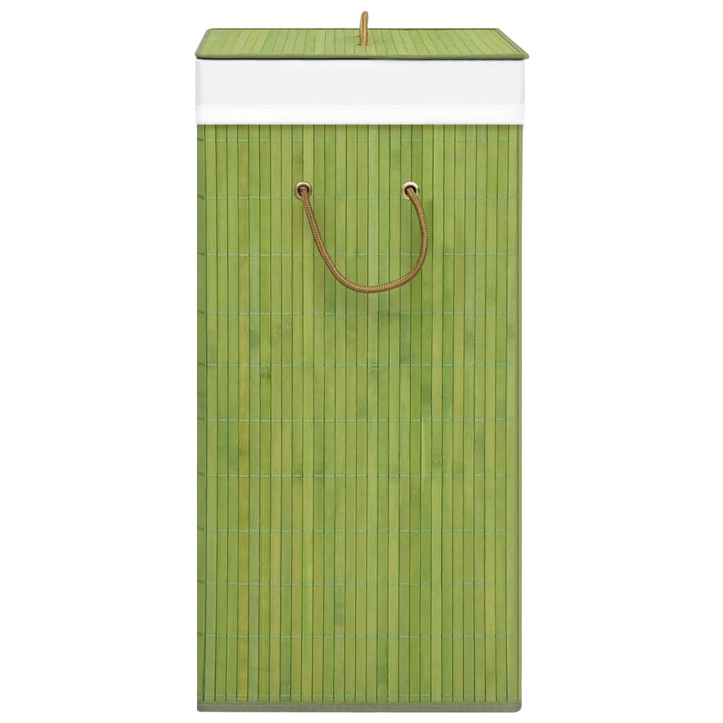 vidaXL Bamboo Laundry Basket Green - Stylish and Functional