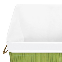 vidaXL Bamboo Laundry Basket Green - Stylish and Functional