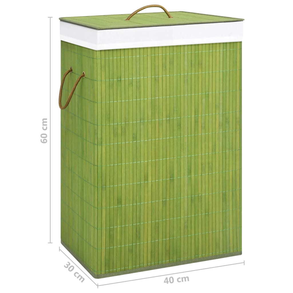 vidaXL Bamboo Laundry Basket Green - Stylish and Functional