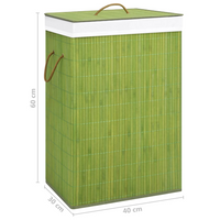 vidaXL Bamboo Laundry Basket Green - Stylish and Functional