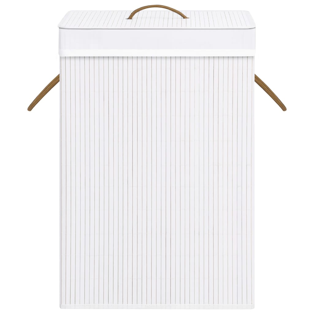 vidaXL Bamboo Laundry Basket White - Stylish and Functional