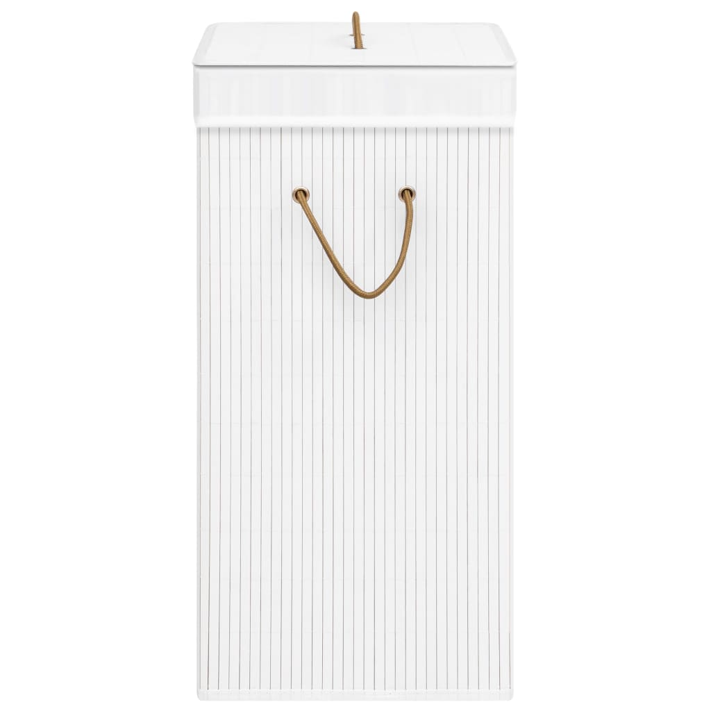 vidaXL Bamboo Laundry Basket White - Stylish and Functional