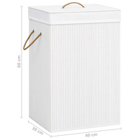 vidaXL Bamboo Laundry Basket White - Stylish and Functional