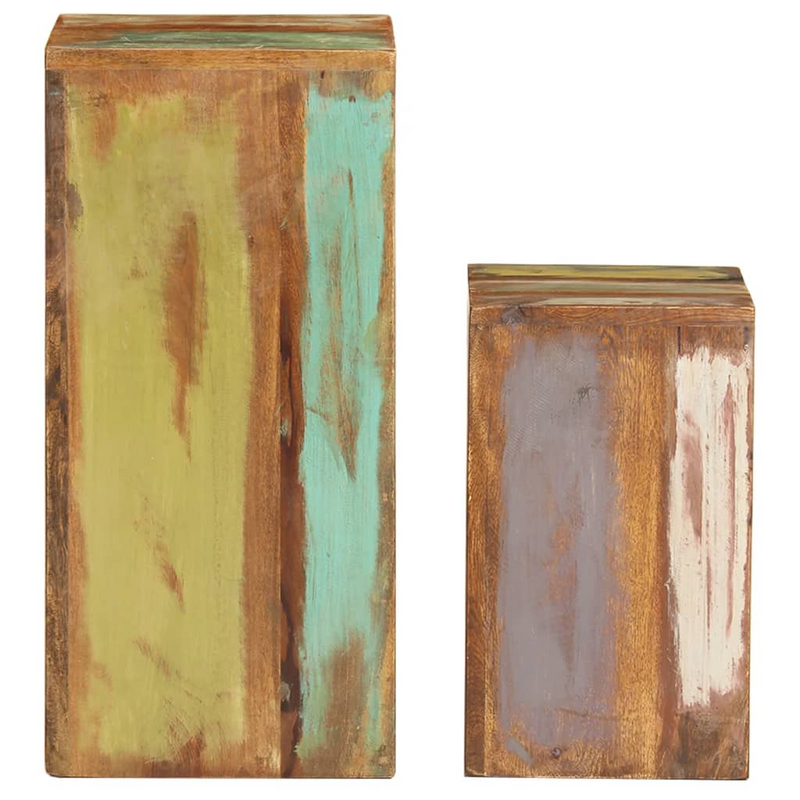 Plant Stands 2 pcs Solid Reclaimed Wood - Eco-Friendly and Unique