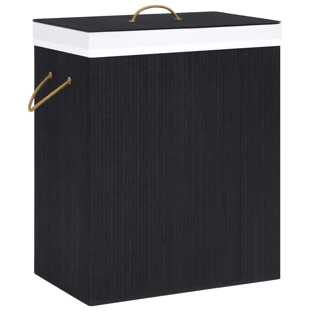 vidaXL Bamboo Laundry Basket Black 100 L - Stylish and Functional