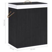 vidaXL Bamboo Laundry Basket Black 100 L - Stylish and Functional