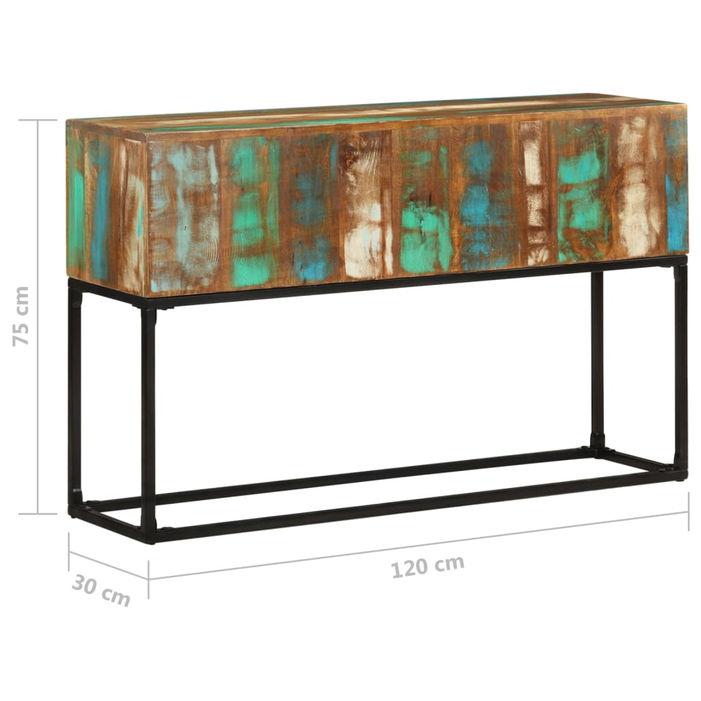 Console Table 120x30x75 cm | Solid Reclaimed Wood - Industrial Charm for Your Space