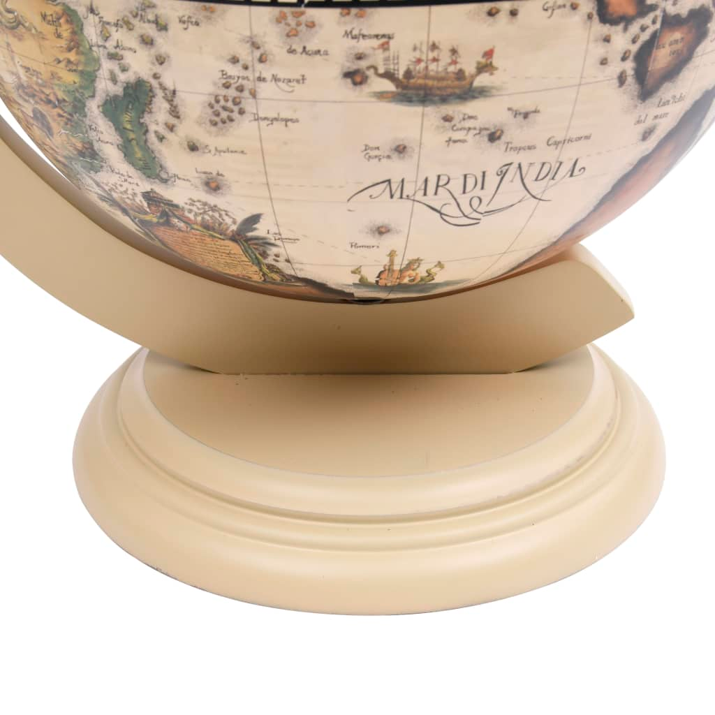 Tabletop Globe Bar Wine Stand Eucalyptus Wood White - Stylish and Functional Home Decor