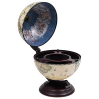 Tabletop Globe Bar Wine Stand Eucalyptus Wood Green - Storage and Decoration for Your Home or Office