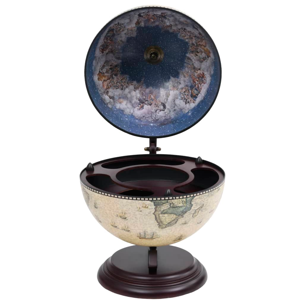 Tabletop Globe Bar Wine Stand Eucalyptus Wood Green - Storage and Decoration for Your Home or Office