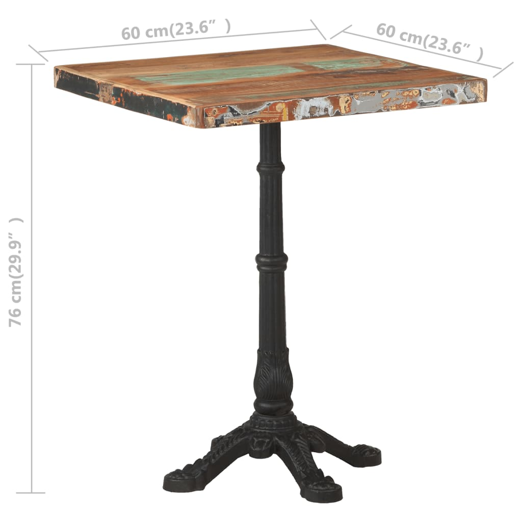 Bistro Table - Solid Reclaimed Wood - 60x60x76 cm