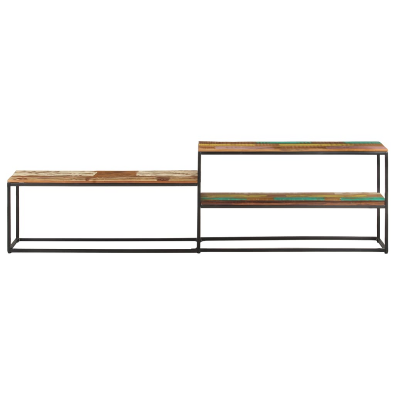 TV Cabinet 180x30x50 cm Solid Reclaimed Wood | Industrial Style Media Unit with Steel Frame