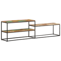 TV Cabinet 180x30x50 cm Solid Reclaimed Wood | Industrial Style Media Unit with Steel Frame