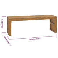 TV Stand 110x60x38 cm Solid Teak Wood - Stylish and Functional Design