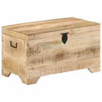 Storage Chest Solid Rough Mango Wood - Retro Style, Ample Storage Space