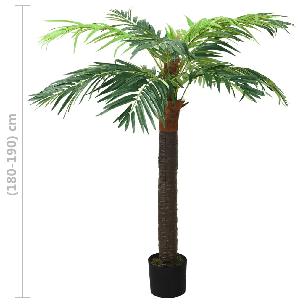 vidaXL Artificial Phoenix Palm with Pot 190 cm Green - Lifelike Decorative Plant for Home or Office