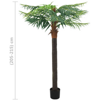 vidaXL Artificial Phoenix Palm with Pot 215 cm Green - Lifelike Décor for Your Home or Office