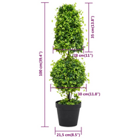 Artificial Boxwood Plant with Pot Green 100 cm - Lush Greenery for Any Space