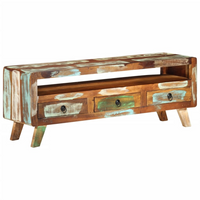 TV Cabinet Multicolour 110x30x40 cm | Solid Reclaimed Wood