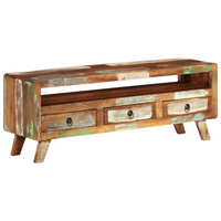 TV Cabinet Multicolour 110x30x40 cm | Solid Reclaimed Wood