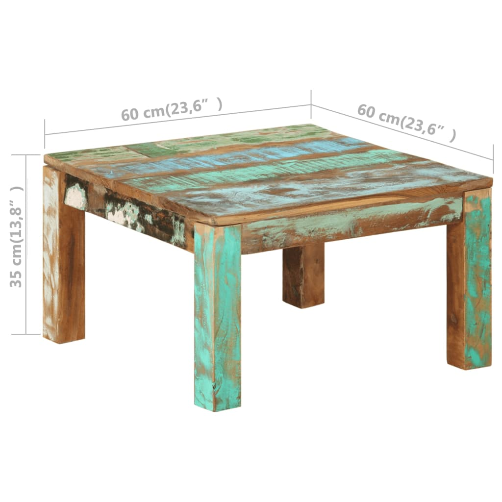 Coffee Table 60x60x35 cm Solid Reclaimed Wood - Rustic Charm for Your Home