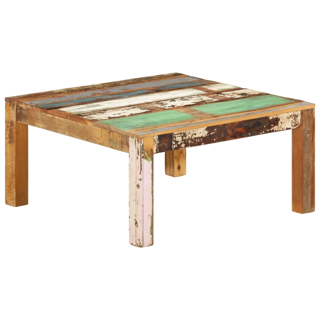 Coffee Table 80x80x40 cm Solid Reclaimed Wood | Farmhouse Style