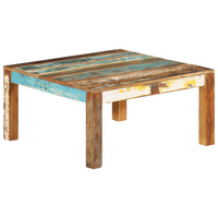 Coffee Table 80x80x40 cm Solid Reclaimed Wood | Farmhouse Style