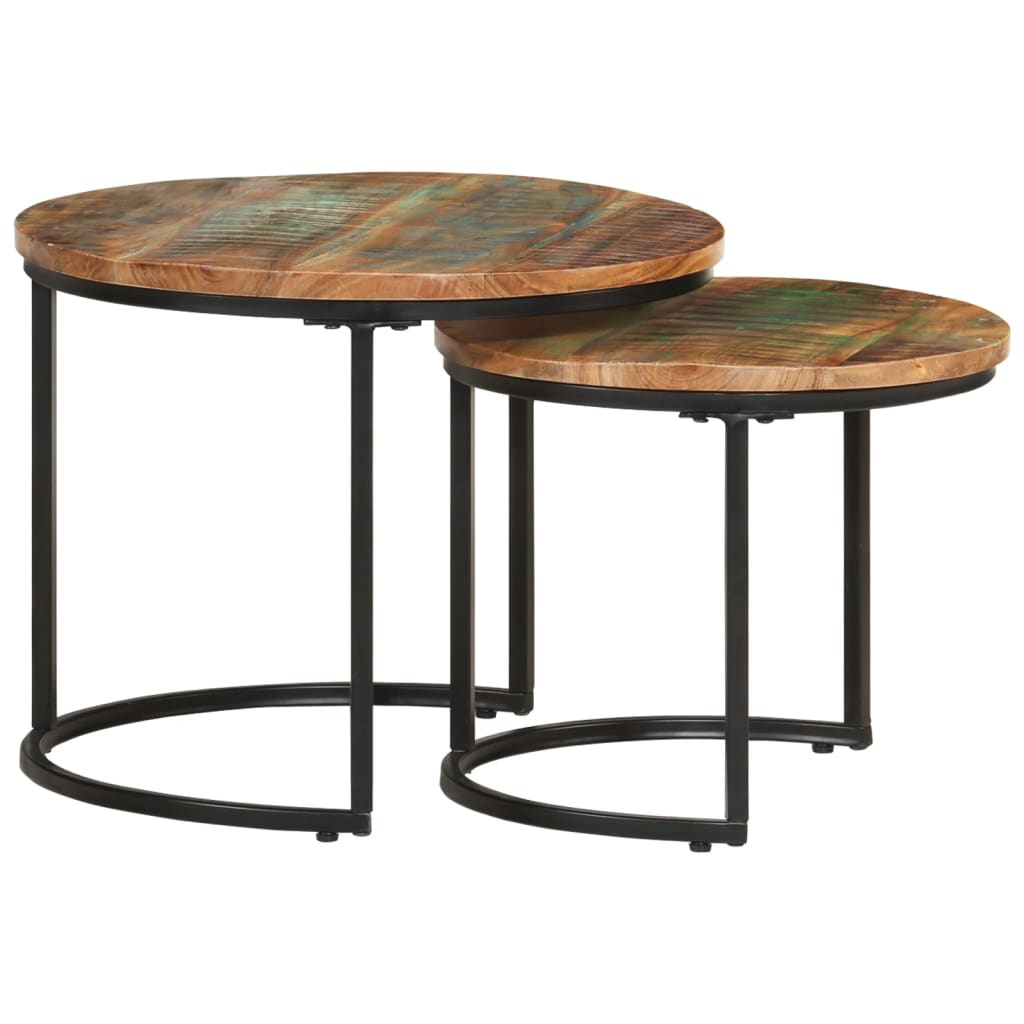 Nesting Tables 2 pcs Solid Reclaimed Wood | Handmade Furniture - Free Shipping