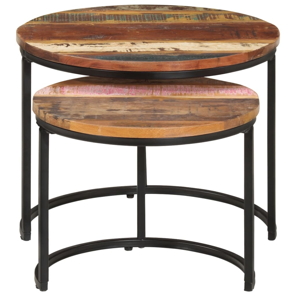 Nesting Tables 2 pcs Solid Reclaimed Wood | Handmade Furniture - Free Shipping