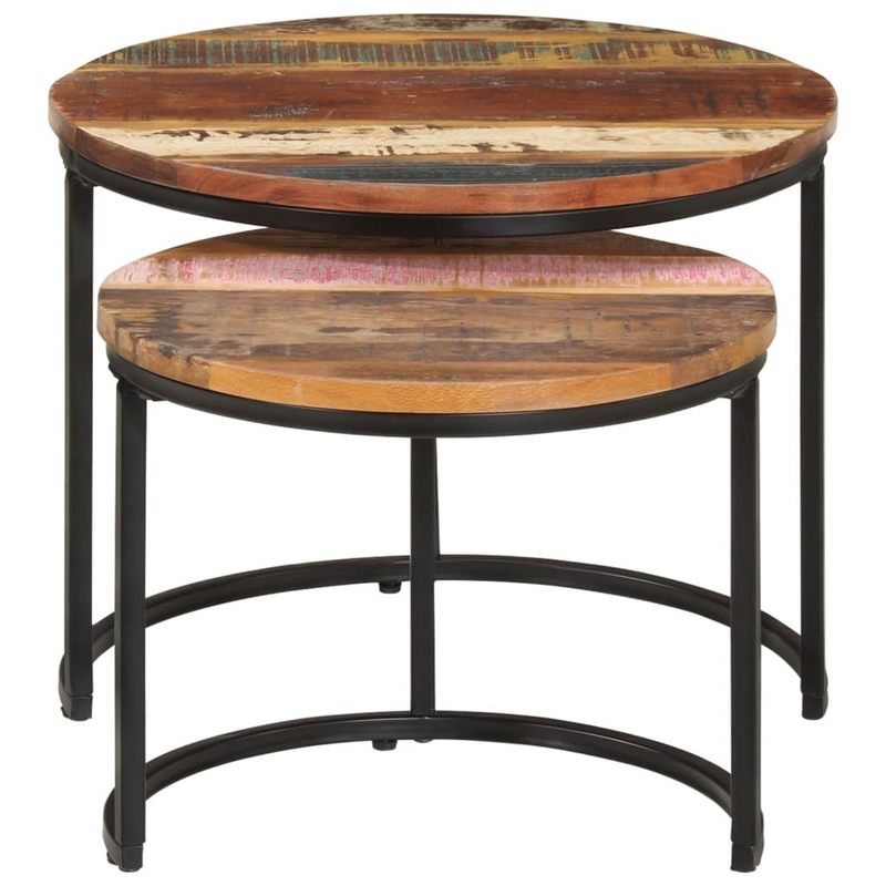 Nesting Tables 2 pcs Solid Reclaimed Wood | Handmade Furniture - Free Shipping