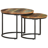 Nesting Tables 2 pcs Solid Reclaimed Wood | Handmade Furniture - Free Shipping