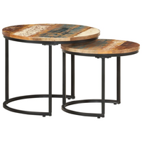 Nesting Tables 2 pcs Solid Reclaimed Wood | Handmade Furniture - Free Shipping