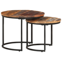 Nesting Tables 2 pcs Solid Reclaimed Wood | Handmade Furniture - Free Shipping