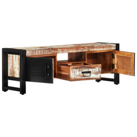 TV Cabinet 120x30x40 cm Solid Wood Reclaimed - Industrial Style, Spacious Storage, Environmentally Friendly