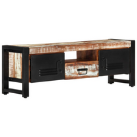 TV Cabinet 120x30x40 cm Solid Wood Reclaimed - Industrial Style, Spacious Storage, Environmentally Friendly