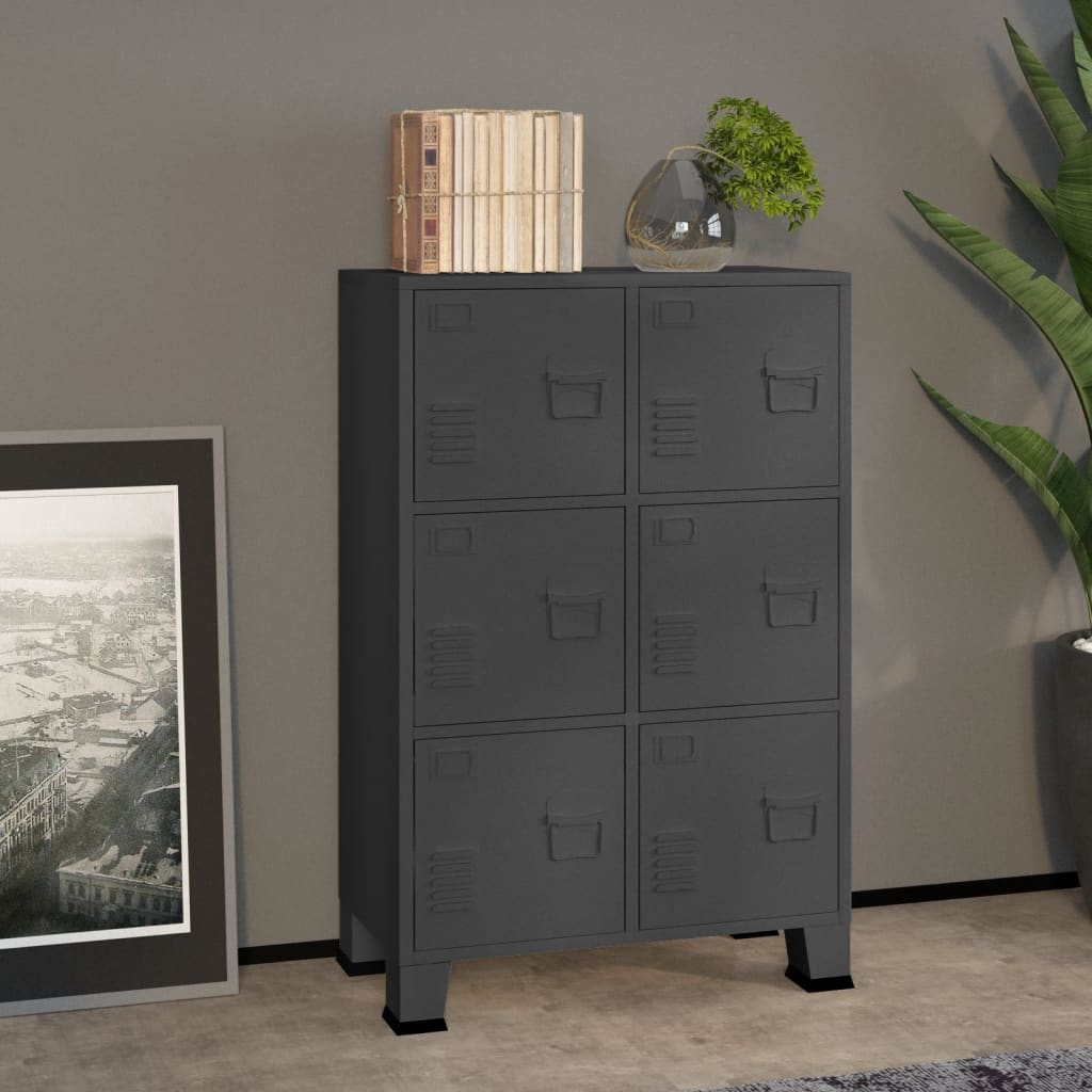 Industrial Storage Chest Anthracite 75x40x115 cm Metal - Organize and Declutter Your Space