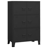 Industrial Storage Chest Black 75x40x115 cm Metal - Organize Your Space with Style