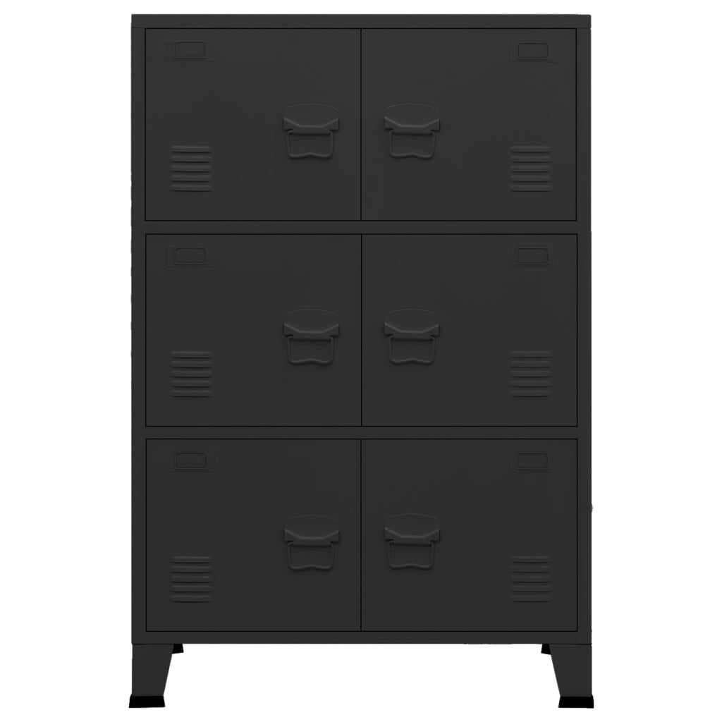 Industrial Storage Chest Black 75x40x115 cm Metal - Organize Your Space with Style