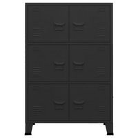 Industrial Storage Chest Black 75x40x115 cm Metal - Organize Your Space with Style