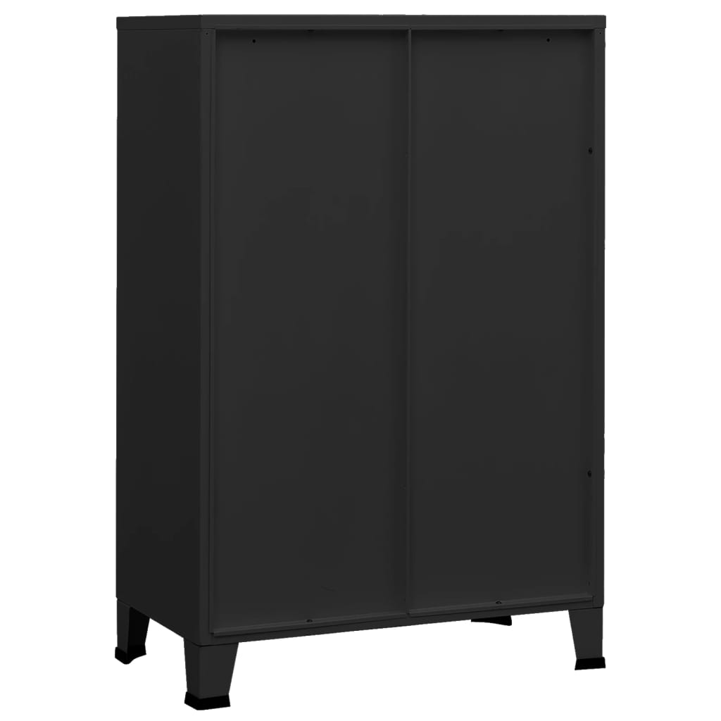 Industrial Storage Chest Black 75x40x115 cm Metal - Organize Your Space with Style