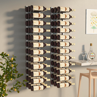 Wall Mounted Wine Rack for 36 Bottles - White Iron | Stylish & Durable