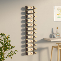 Wall Mounted Wine Rack for 12 Bottles - Gold Iron