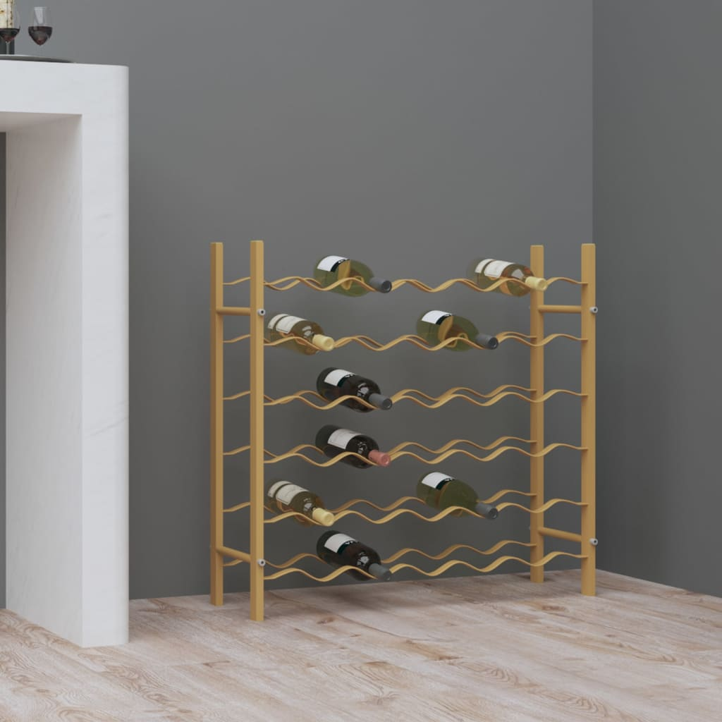 Wine Rack for 36 Bottles - Gold Metal | Modern Design, Ample Storage Space