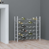 Wine Rack for 36 Bottles - White Metal, Modern Design, High-Quality