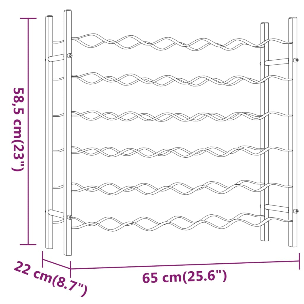 Wine Rack for 36 Bottles - White Metal, Modern Design, High-Quality