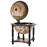 Globe Bar Wine Stand - Black Solid Wood Eucalyptus | Elegant Home Decor