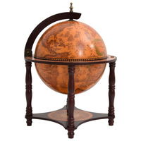 Globe Bar Wine Stand - Brown Solid Wood Eucalyptus | Elegant and Functional Wine Storage