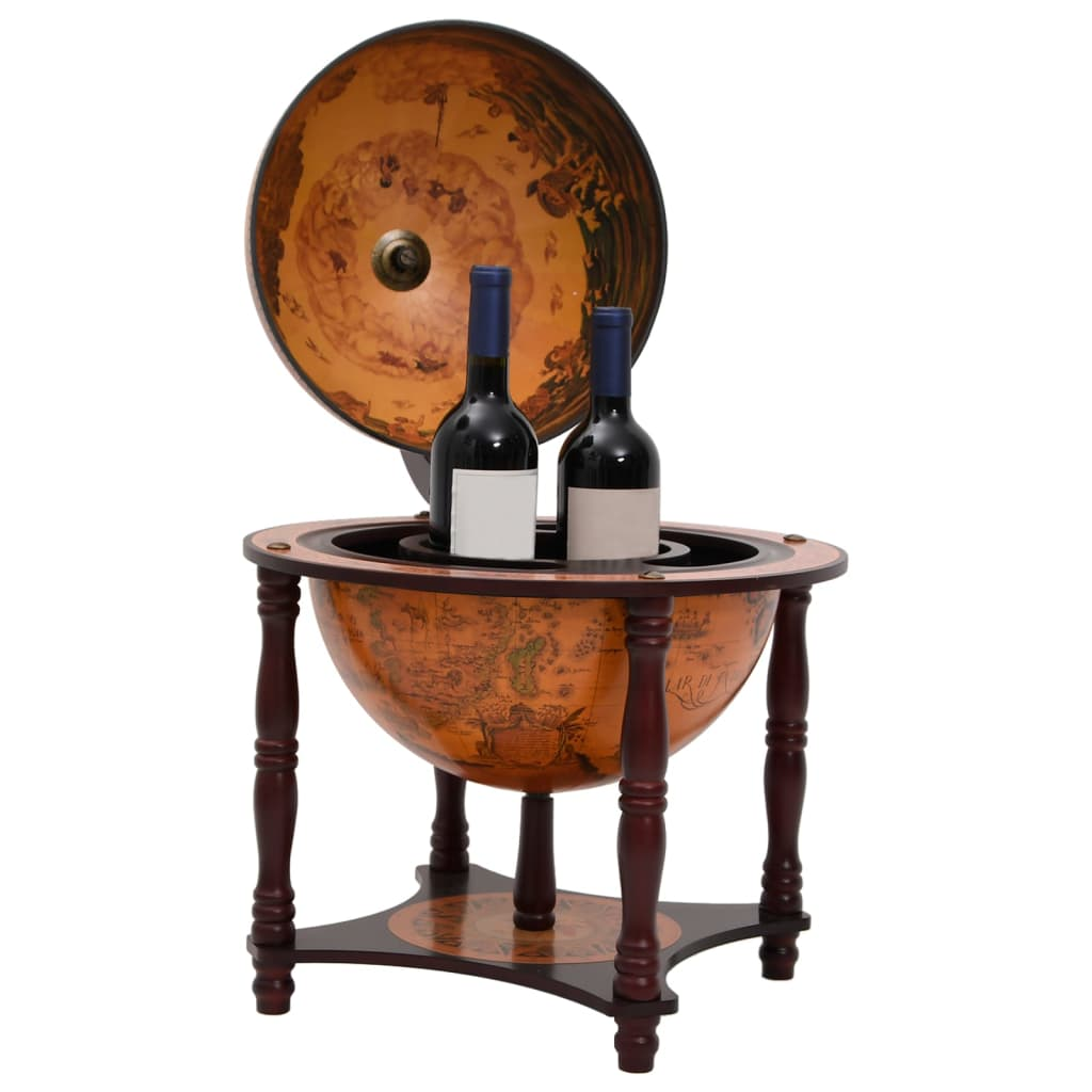 Globe Bar Wine Stand - Brown Solid Wood Eucalyptus | Elegant and Functional Wine Storage