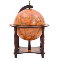 Globe Bar Wine Stand - Brown Solid Wood Eucalyptus | Elegant and Functional Wine Storage